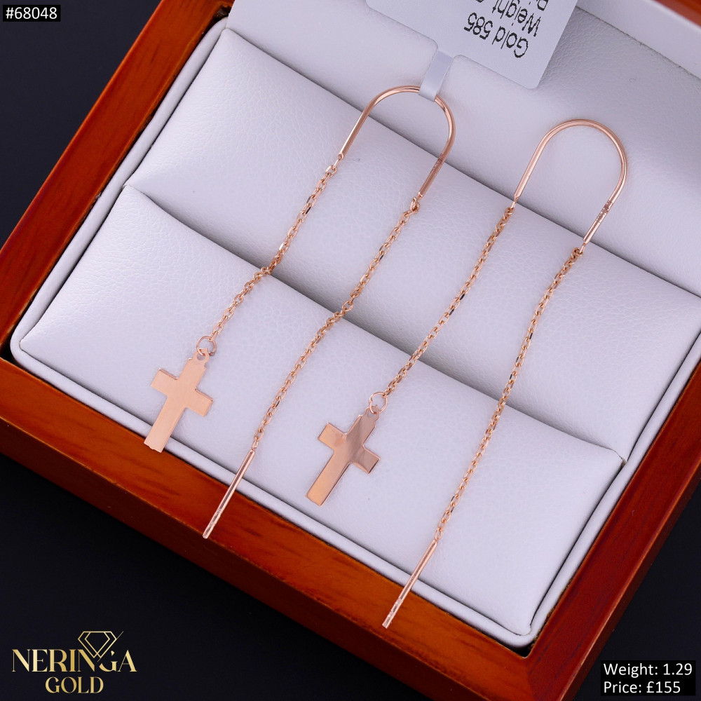 Rose gold earring #68048