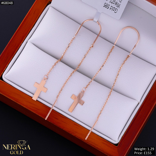 Rose gold earring #68048