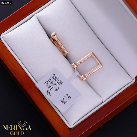 Rose gold earring #66252