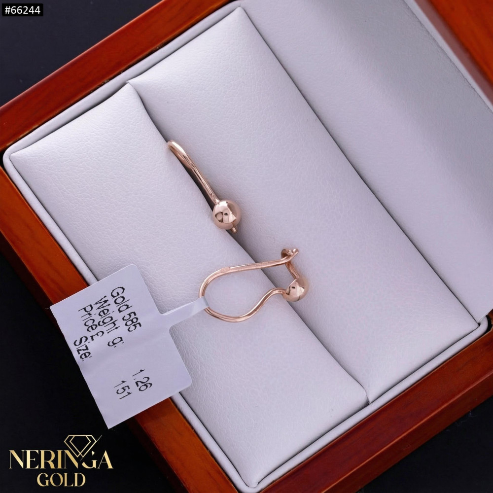Rose gold earring #66244