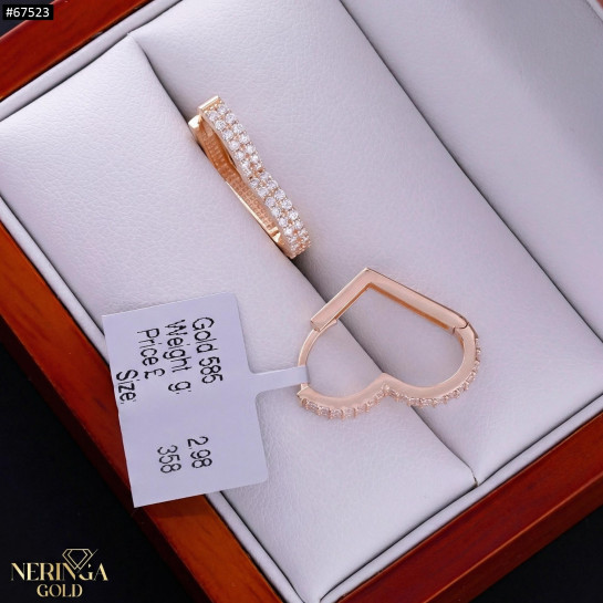Rose gold earring #67523