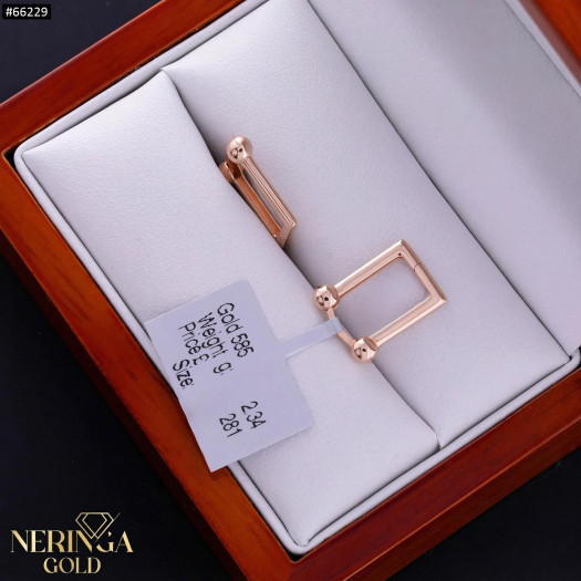 Rose gold earring #66229