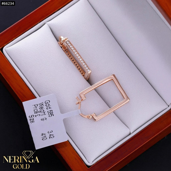 Rose gold earring #66234