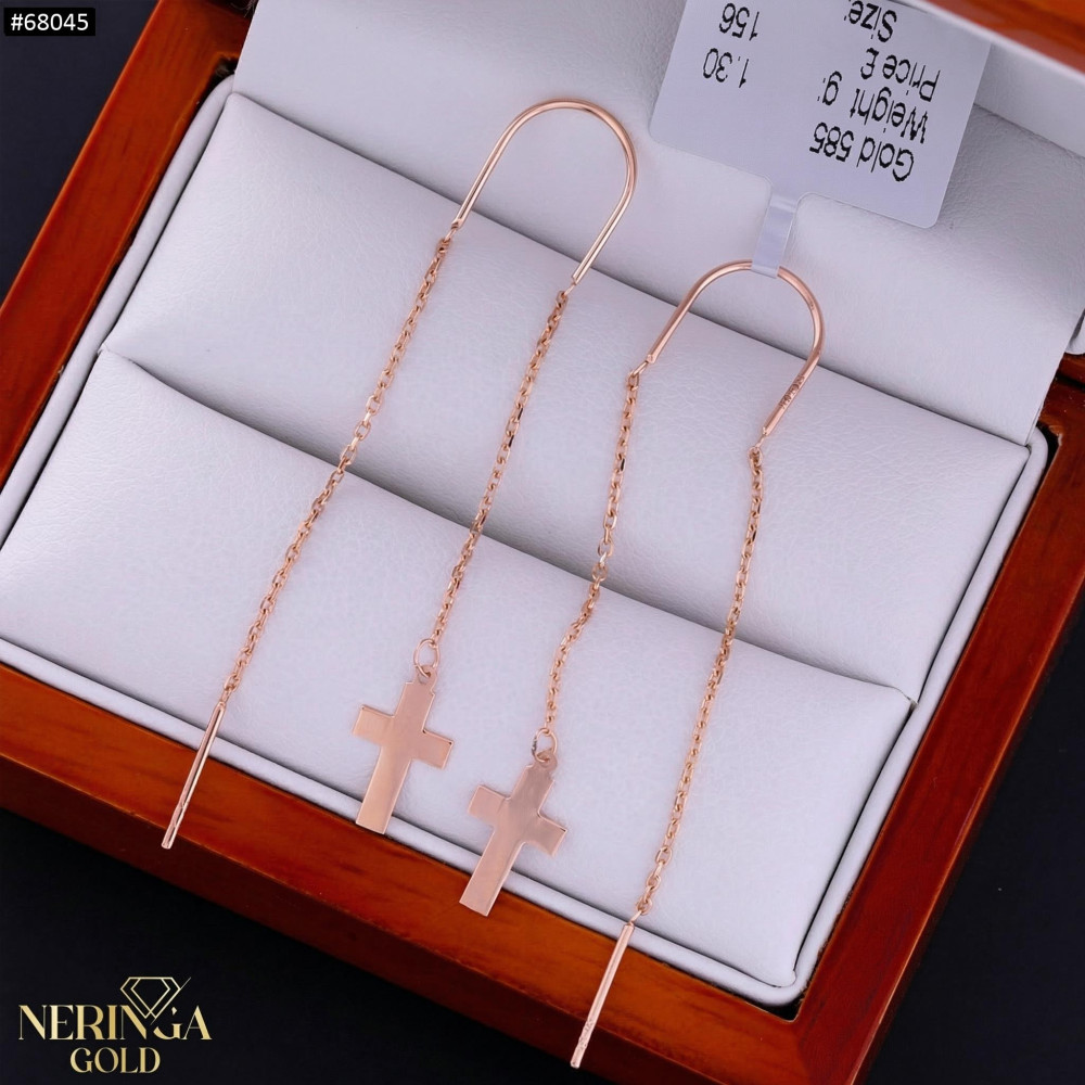 Rose gold earring #68045