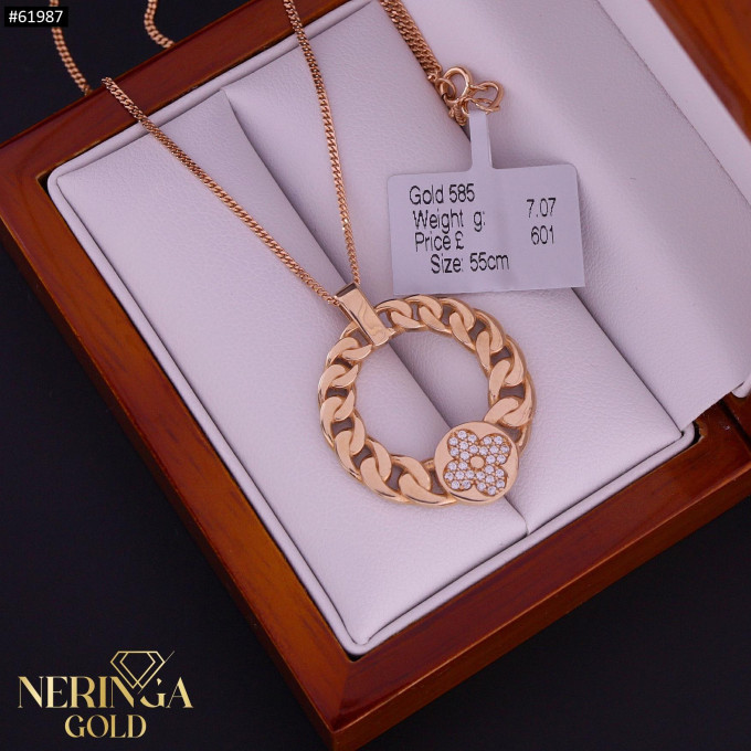 Rose gold necklace set #61987