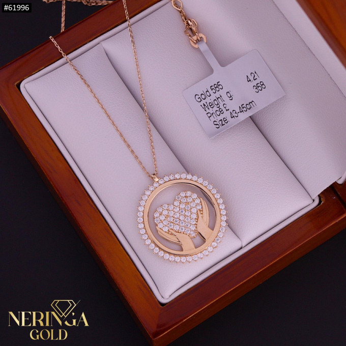 Rose gold necklace set #61996
