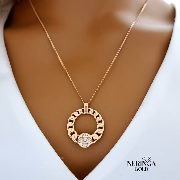 Rose gold necklace set #61987