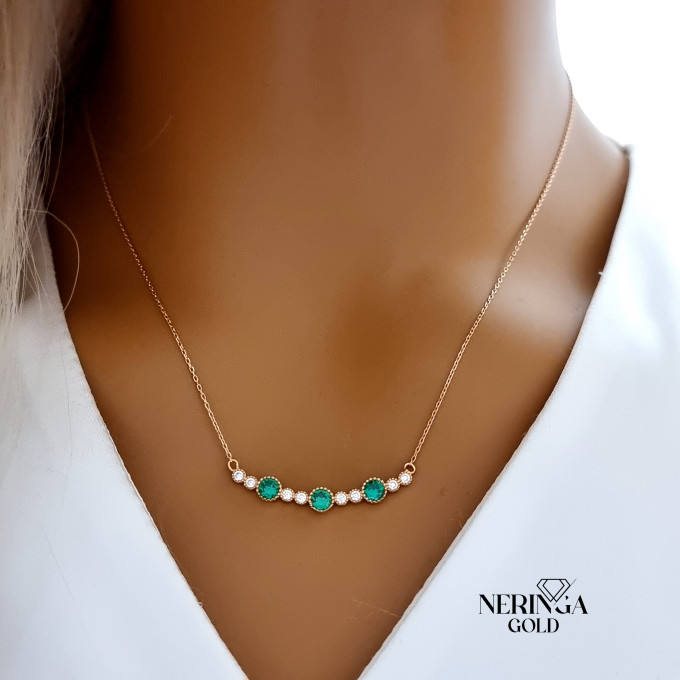 Rose gold necklace set #61986