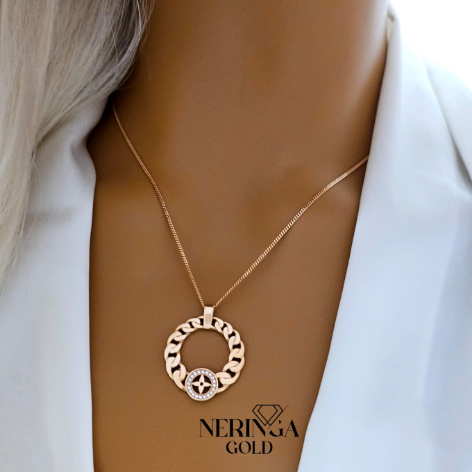 Rose gold necklace set #61989