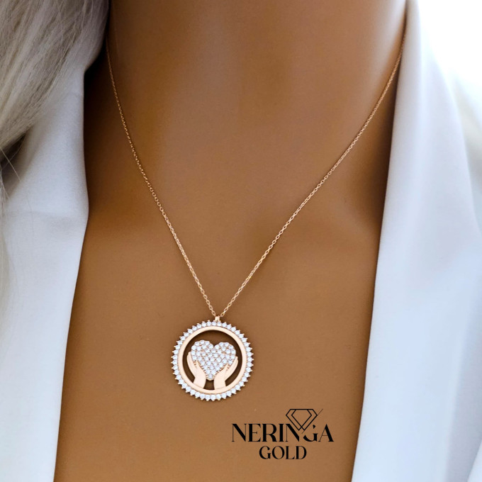 Rose gold necklace set #61996