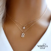 Rose gold necklace set #63274