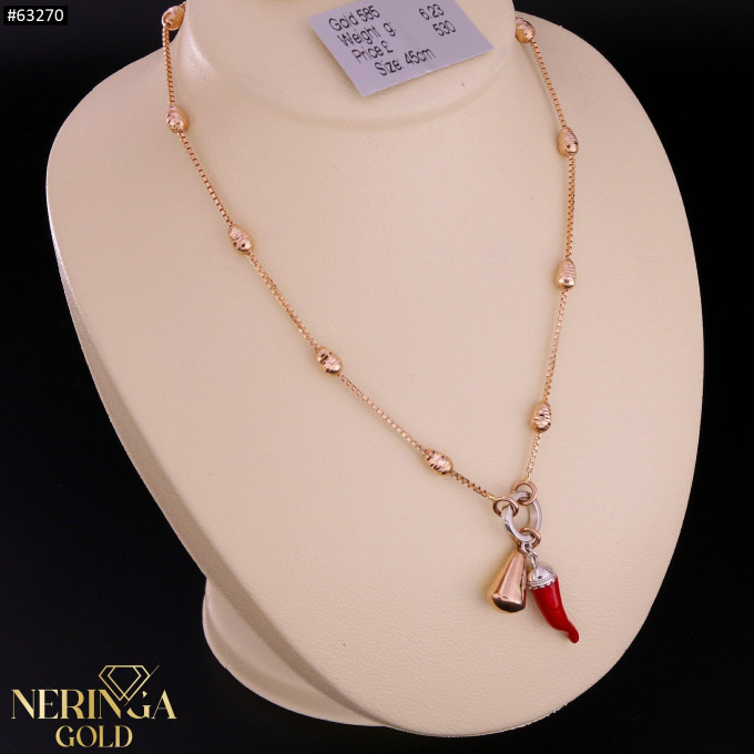 White rose gold necklace set #63270