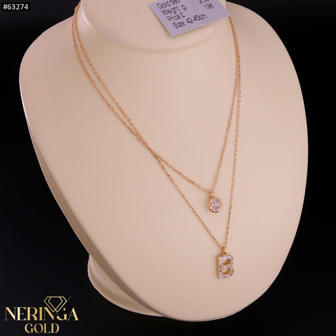 Rose gold necklace set #63274