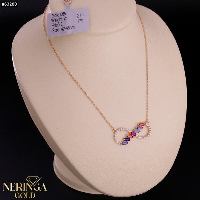Rose gold necklace set #63280