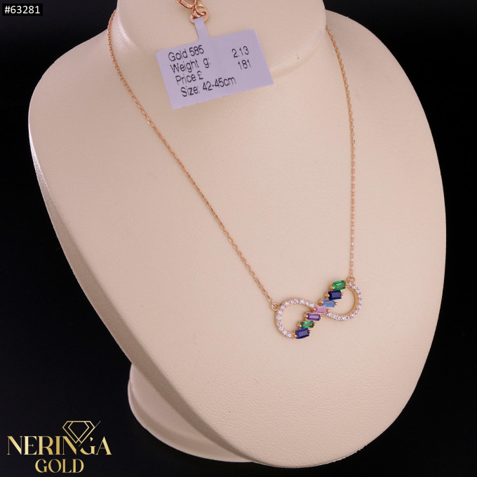 Rose gold necklace set #63281