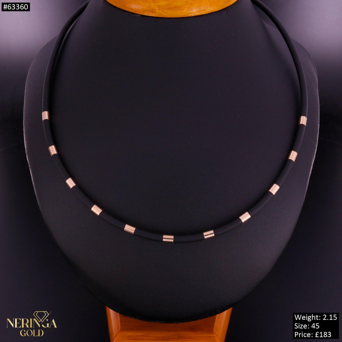Rose rubber gold rubber necklace #63360