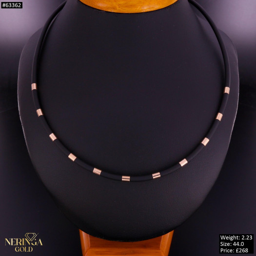 Rose rubber gold rubber necklace #63362