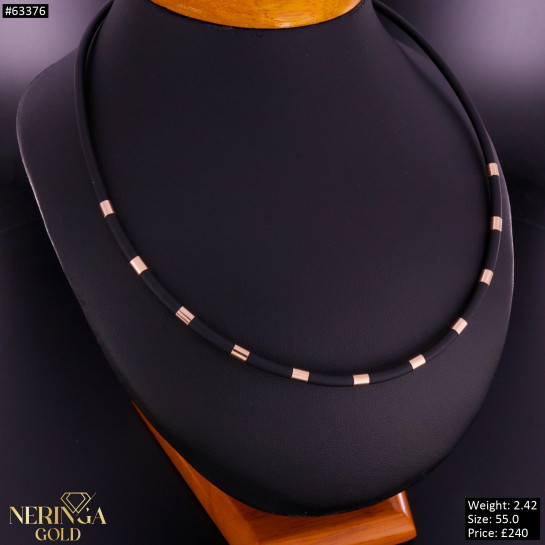 Rose rubber gold rubber necklace #63376