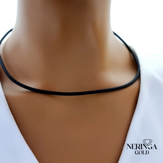 Rose rubber gold rubber necklace #63358