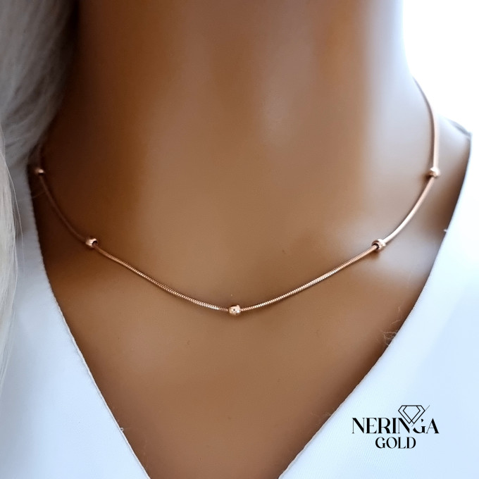 Rose gold necklace set #63599