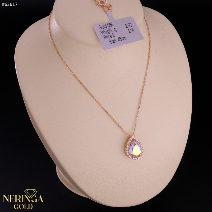 Rose gold necklace set #63617