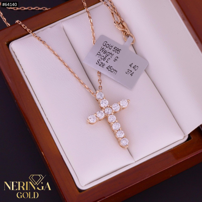 Rose gold necklace set #64140