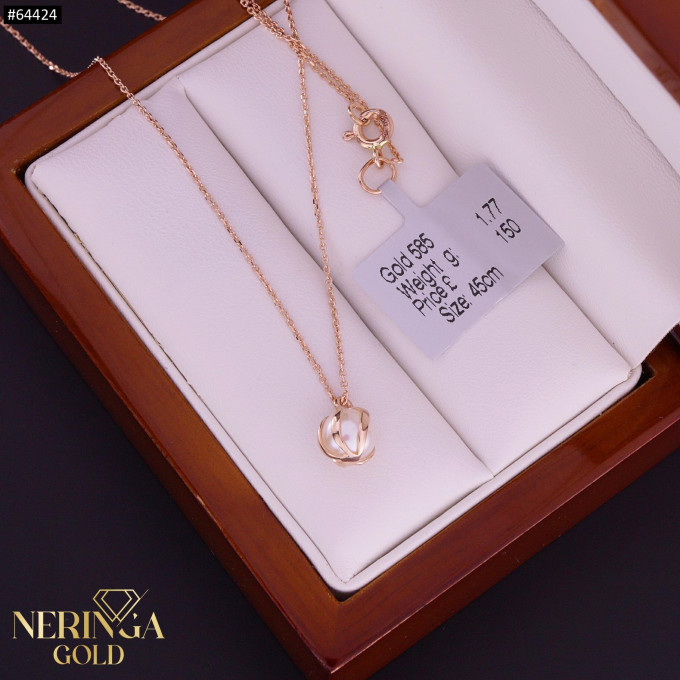 Rose gold necklace set #64424