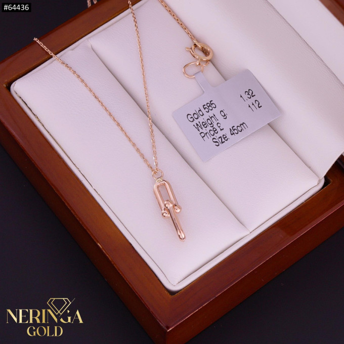 Rose gold necklace set #64436