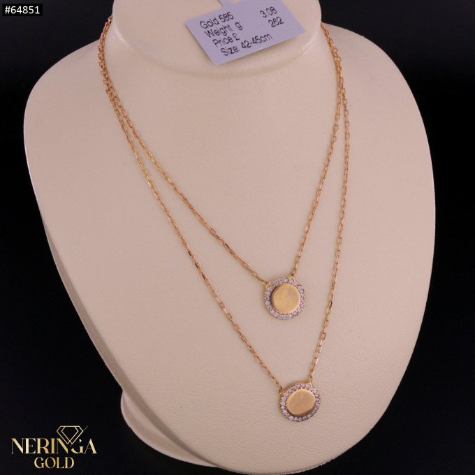 Rose gold necklace set #64851