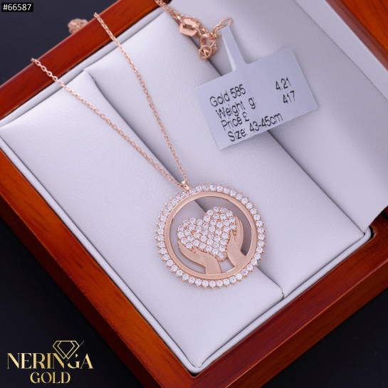 Rose gold necklace set #66587