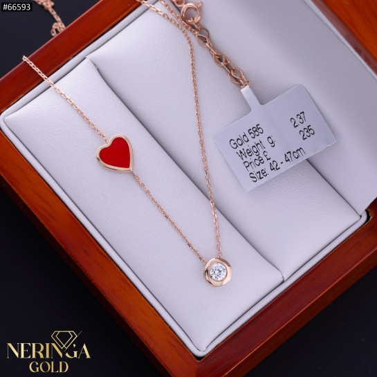 Rose gold necklace set #66593