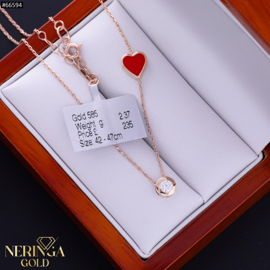 Rose gold necklace set #66594