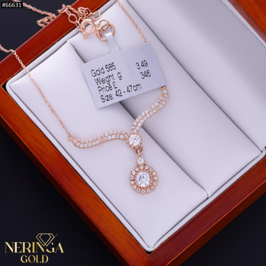 Rose gold necklace set #66631