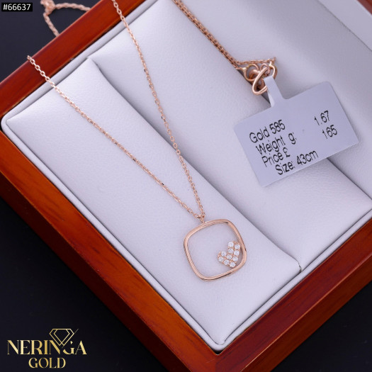 Rose gold necklace set #66637