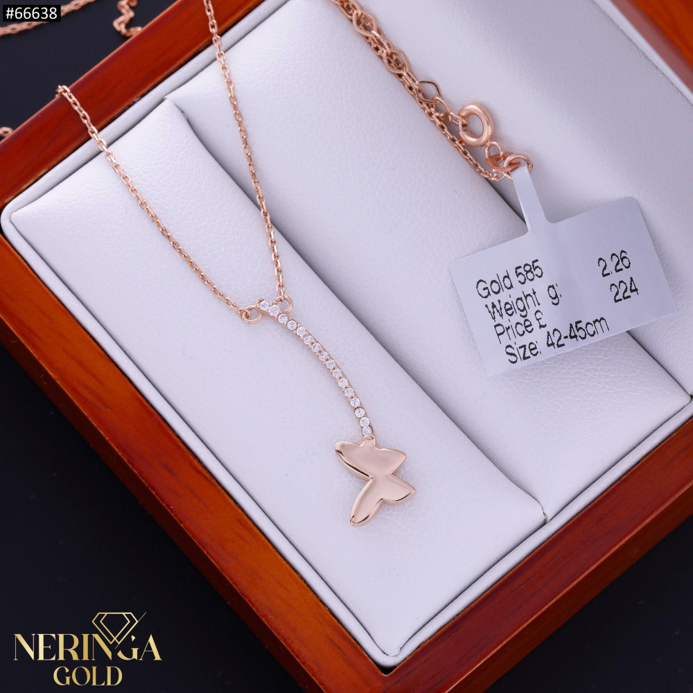 Rose gold necklace set #66638