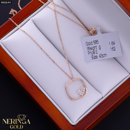 Rose gold necklace set #66644