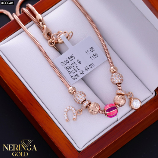 Rose gold necklace set #66648