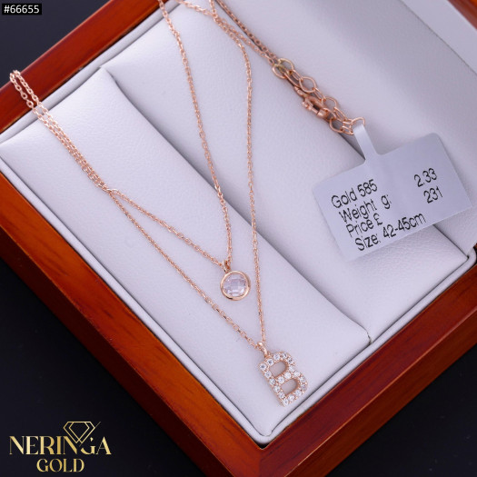 Rose gold necklace set #66655