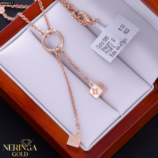 Rose gold necklace set #66657