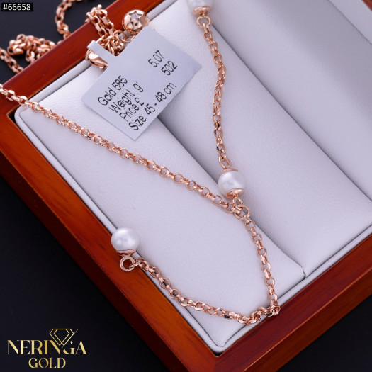 Rose gold necklace set #66658