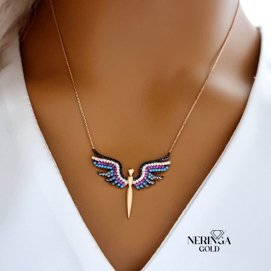 Rose gold necklace set #66628