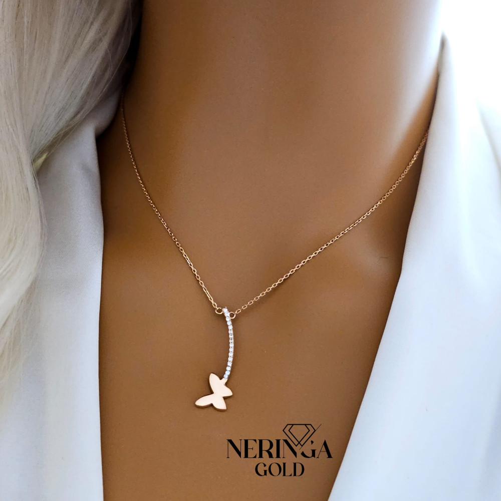 Rose gold necklace set #66638