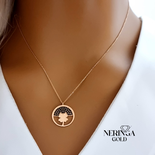 Rose gold necklace set #66635