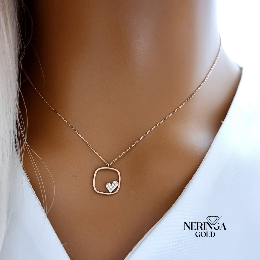 Rose gold necklace set #66649