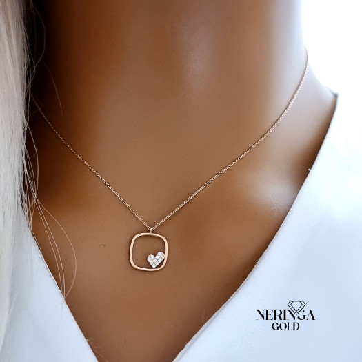 Rose gold necklace set #66644