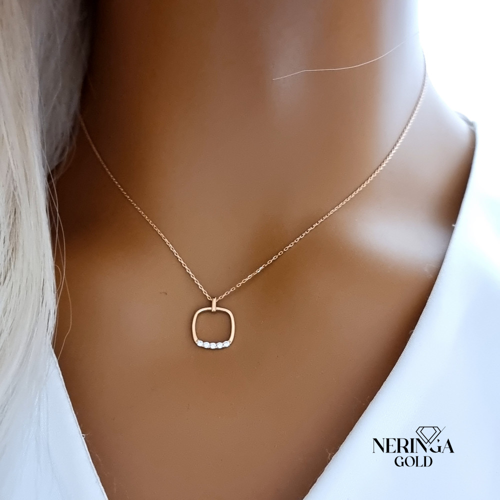 Rose gold necklace set #66612