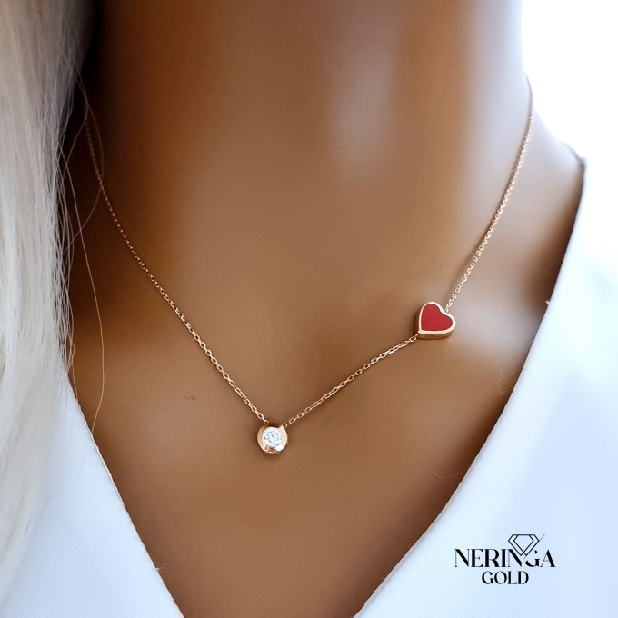 Rose gold necklace set #66593