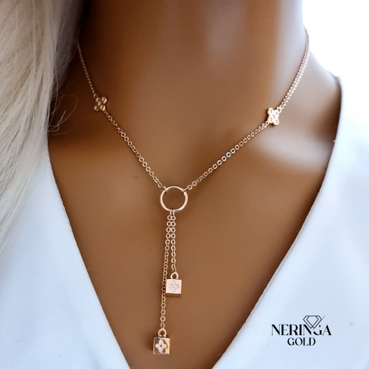 Rose gold necklace set #66657