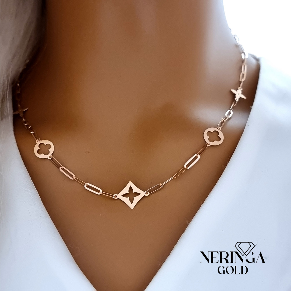 Rose gold necklace set #66656