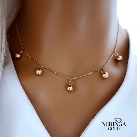 Rose gold necklace set #67299